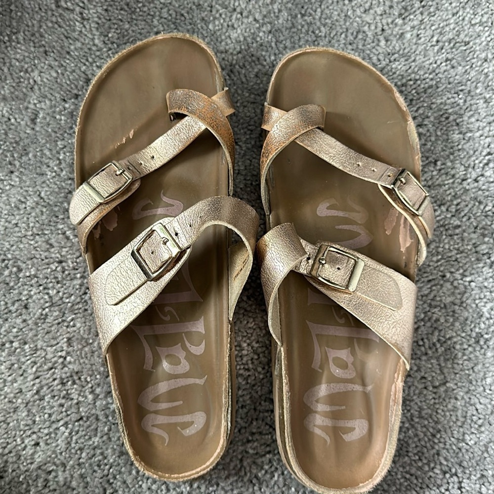 Rose gold sandals